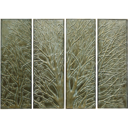 Set of Four Metal Wall Art Panels